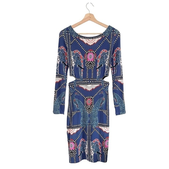 Mara Hoffman Caravan Midnight Side Cutout Long Sleeve Jersey Knit Dress Blue XS - Picture 6 of 16